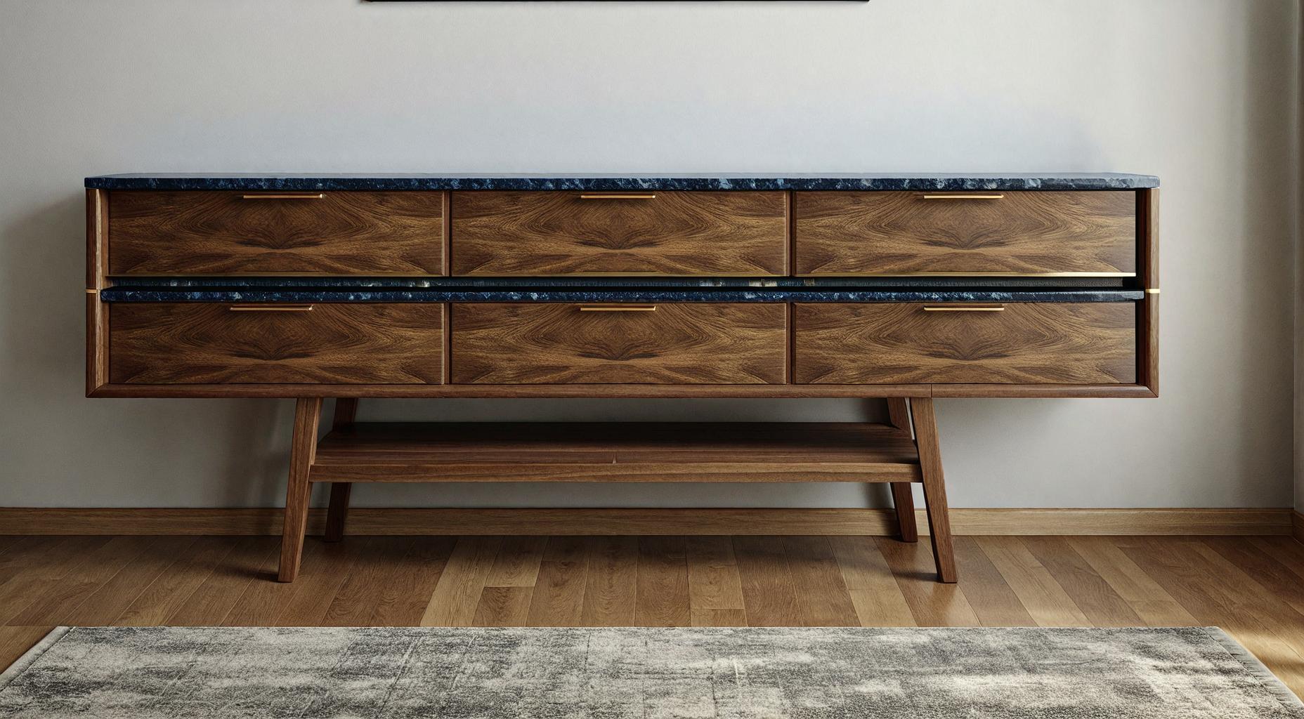 Orion — Architectural Console with Granite & Wood