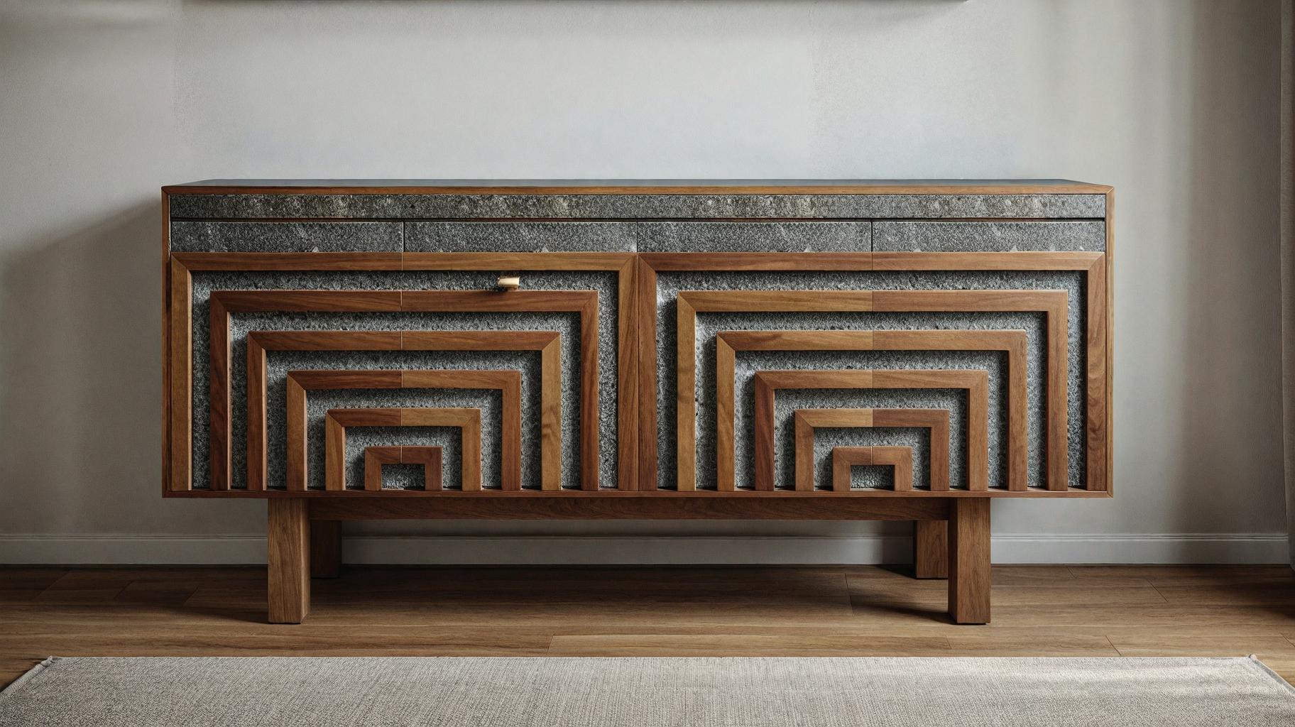 Vesta — Architectural Console in Wood & Granite