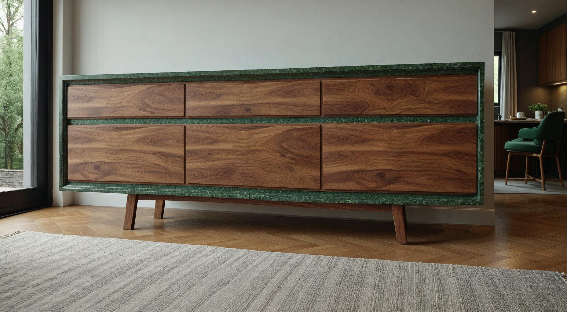 Aurelia — Granite & Wood Architectural Console