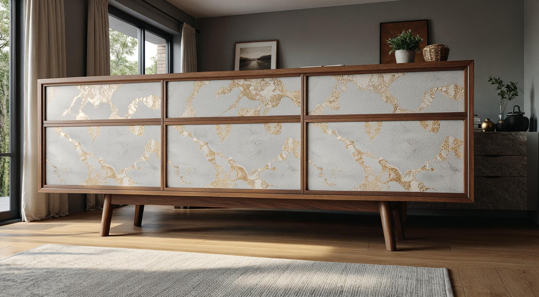 Aurelia — Granite & Wood Architectural Console