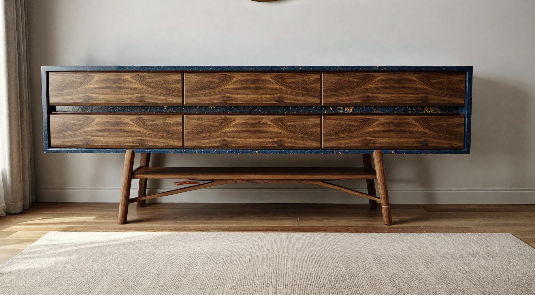 Orion — Architectural Console with Granite & Wood