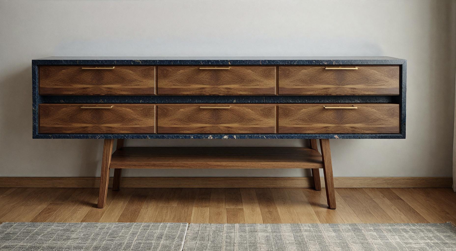 Orion — Architectural Console with Granite & Wood